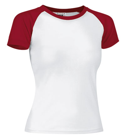LONDON | T-Shirt Bicolor para Mulher 50% Poliéster 50% Algodão com Manga Raglán | Personalizável | Várias Cores