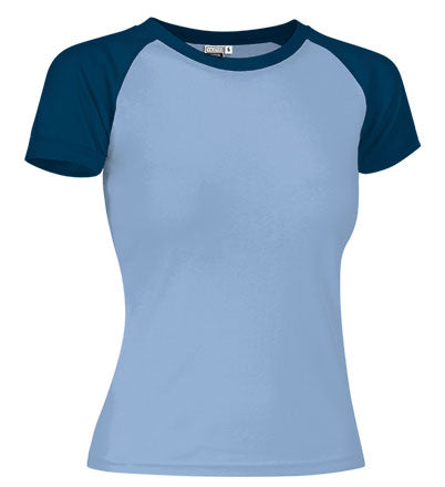 LONDON | T-Shirt Bicolor para Mulher 50% Poliéster 50% Algodão com Manga Raglán | Personalizável | Várias Cores