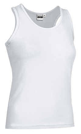 SPRING | Camiseta Manga Cava para Mulher 50% Poliéster 50% Algodão Corte Estreito | Personalizável | Várias Cores