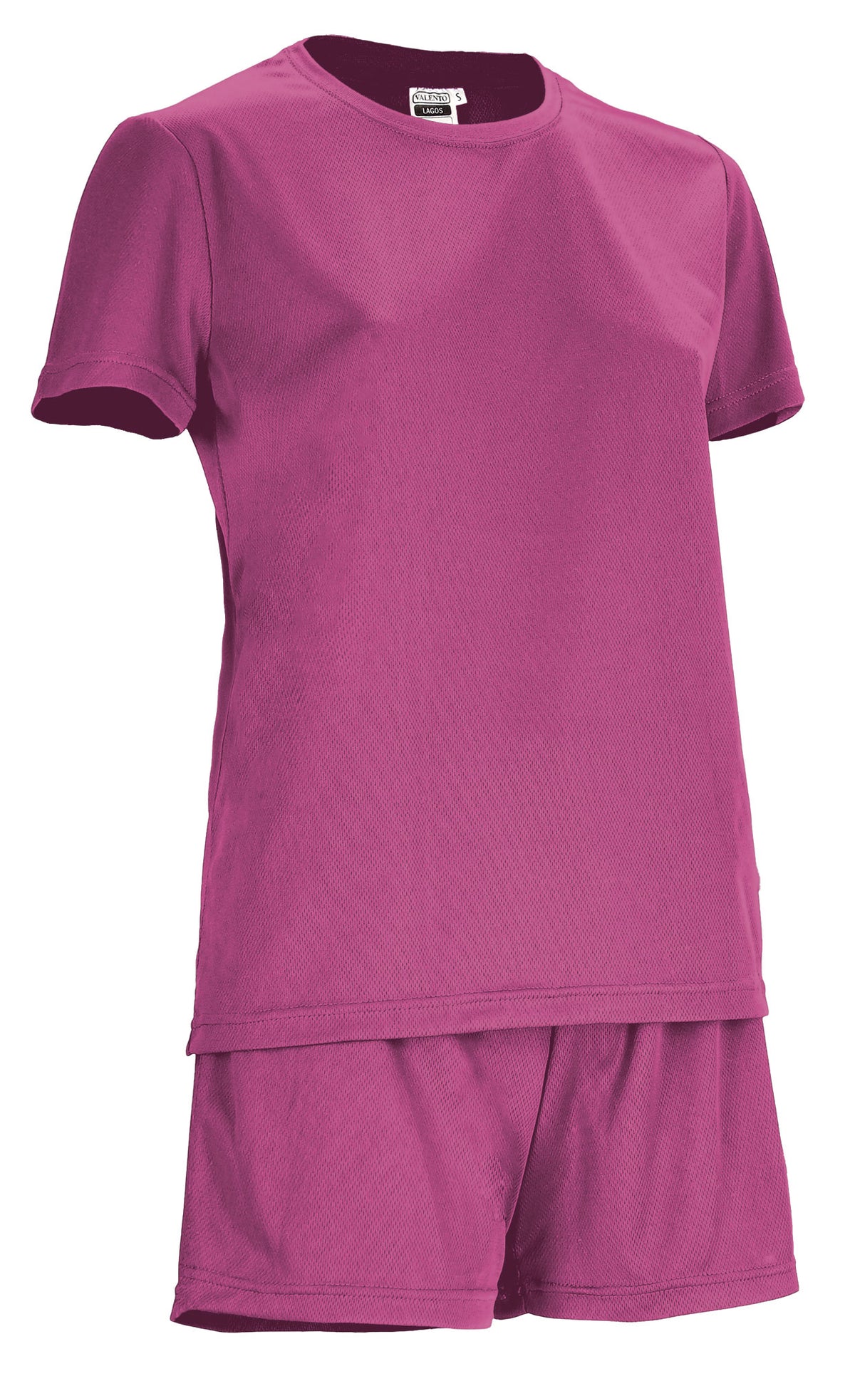 LAGOS | Conjunto Desportivo Mulher T-Shirt e Calções Bird-Eye 100% Poliéster | Personalizável | Várias Cores