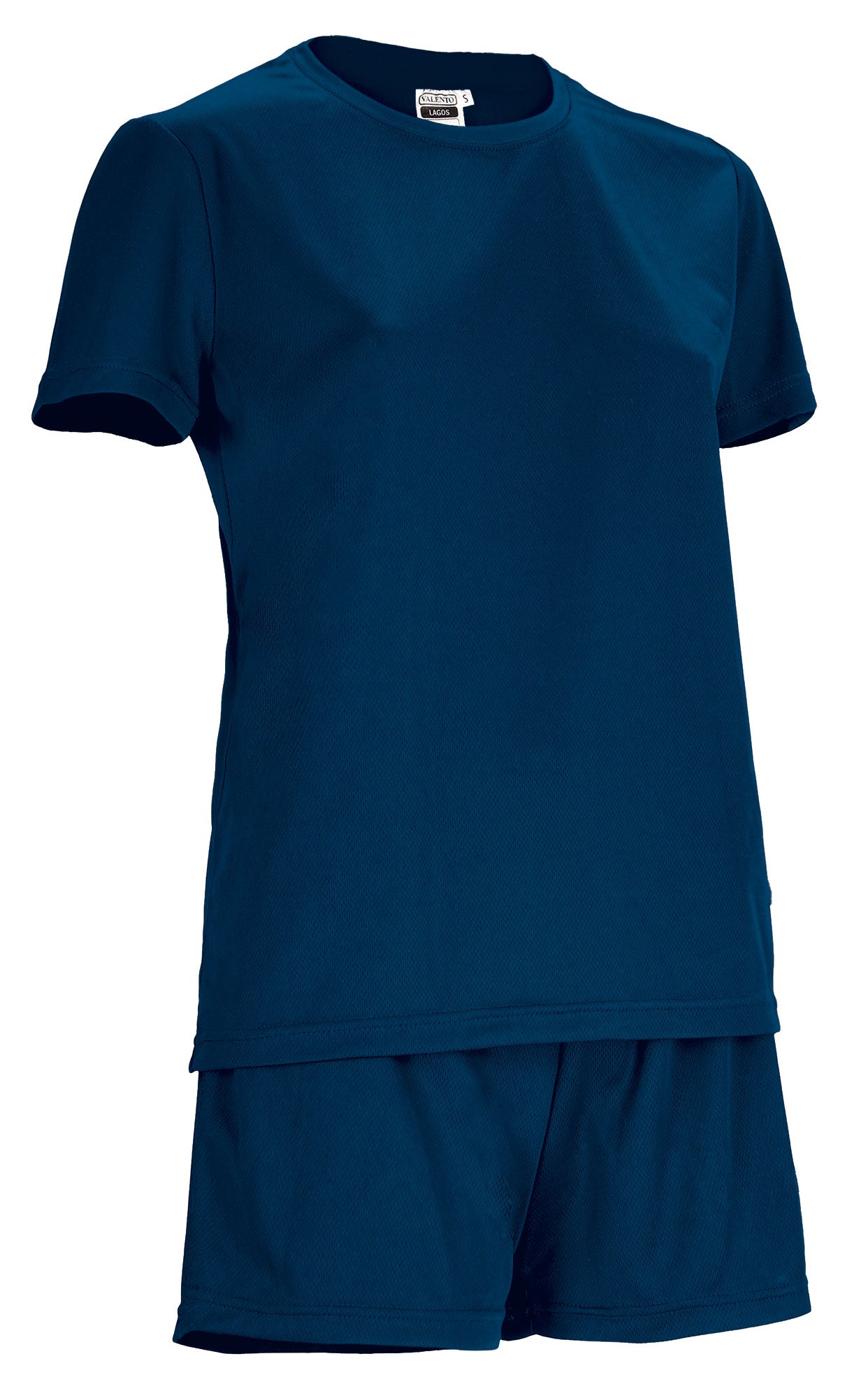 LAGOS | Conjunto Desportivo Mulher T-Shirt e Calções Bird-Eye 100% Poliéster | Personalizável | Várias Cores