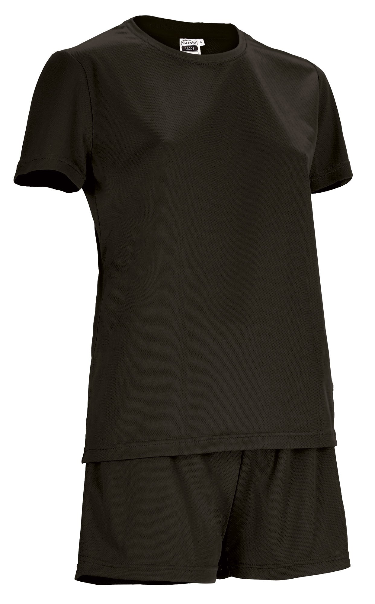 LAGOS | Conjunto Desportivo Mulher T-Shirt e Calções Bird-Eye 100% Poliéster | Personalizável | Várias Cores