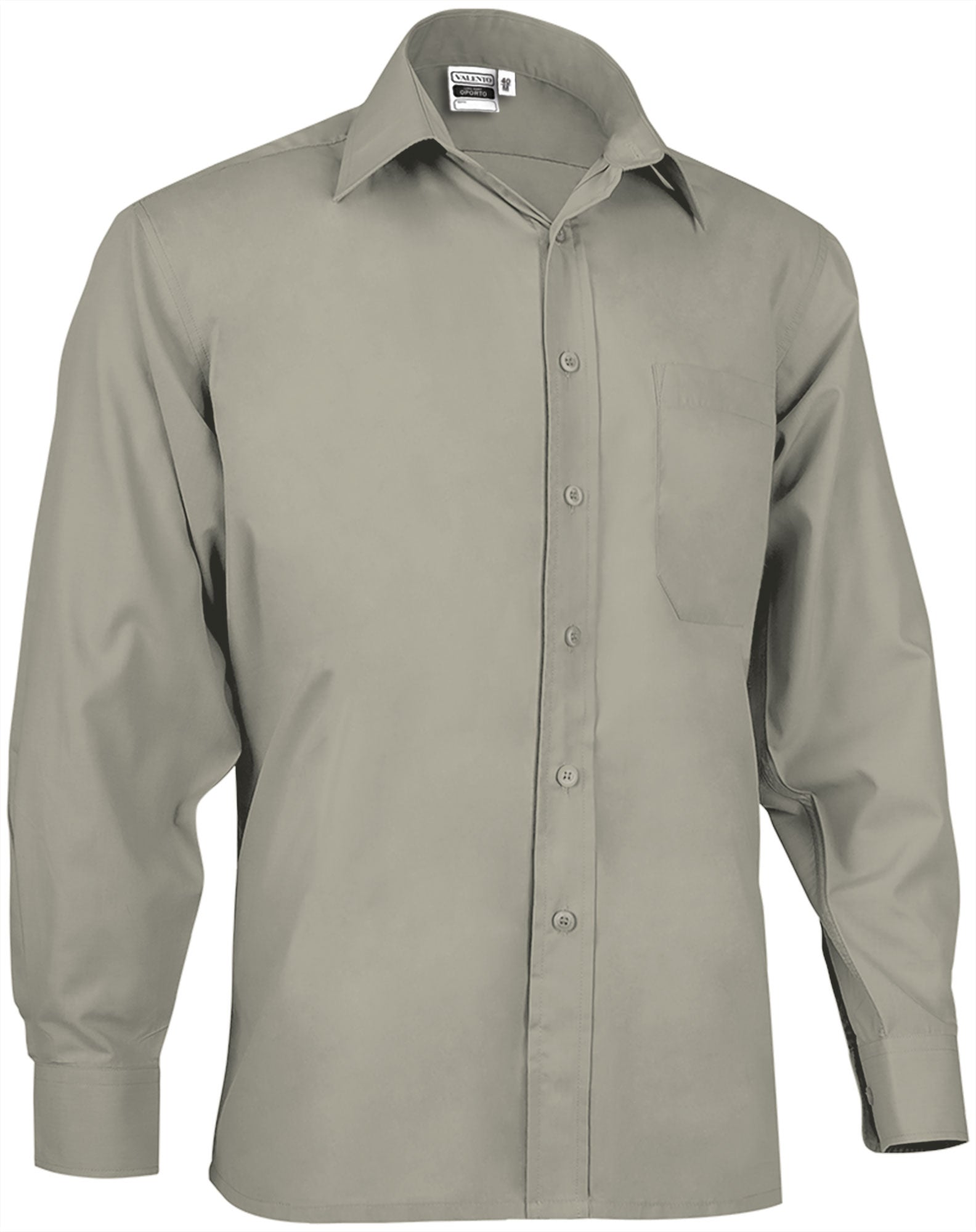 OPORTO | Camisa Manga Comprida com Bolso 65% Poliéster 35% Algodão | Personalizável | Várias Cores
