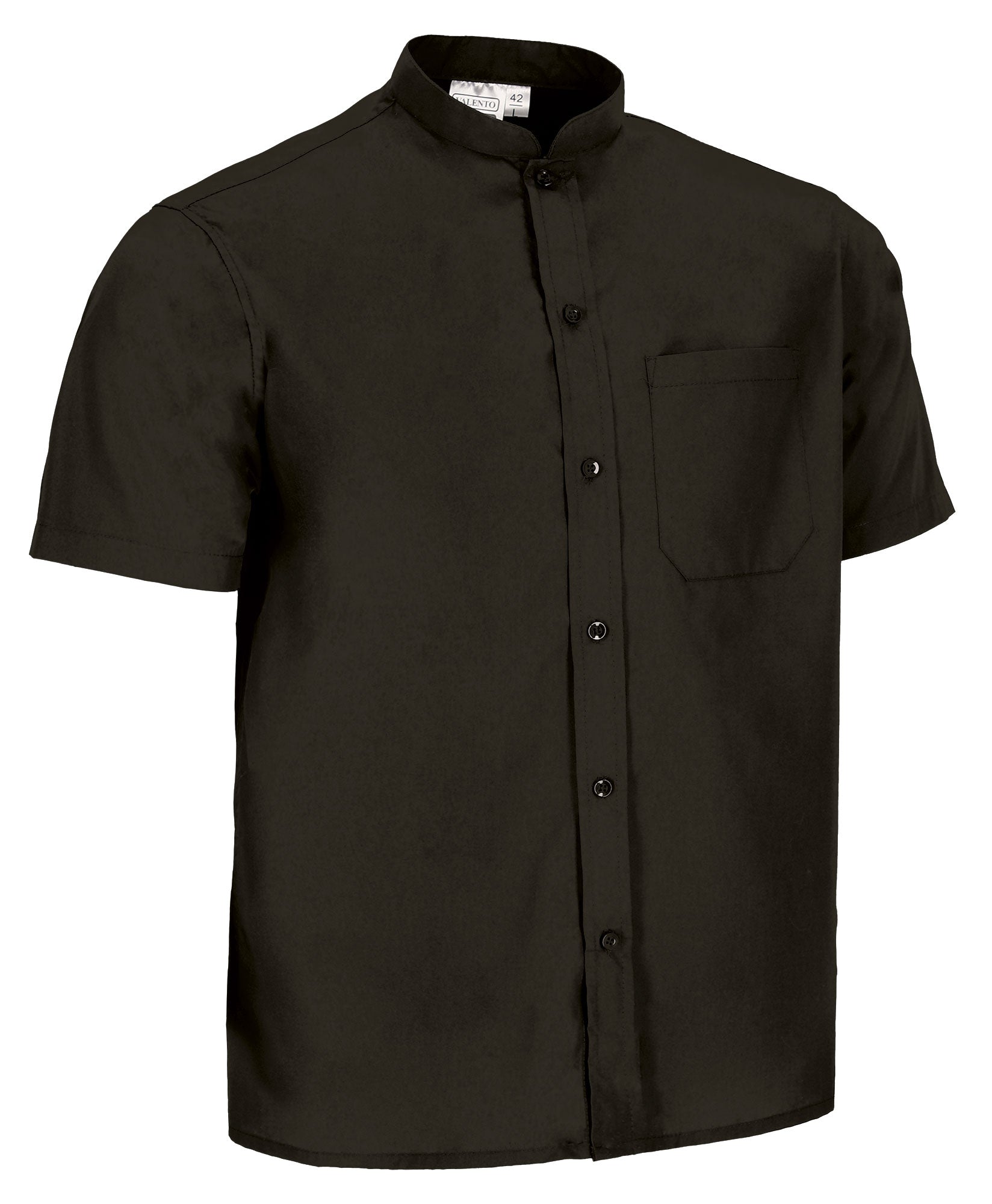 CLAPTON | Camisa Manga Curta Gola Mao com Bolso 65% Poliéster 35% Algodão | Personalizável | Várias Cores