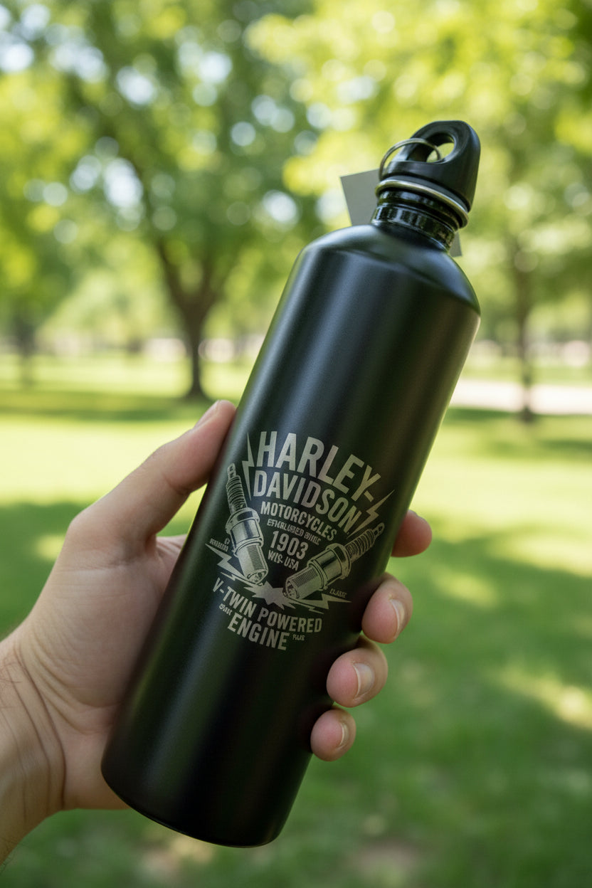 Garrafa térmica em alumínio 500 ml personalizada com gravação a laser