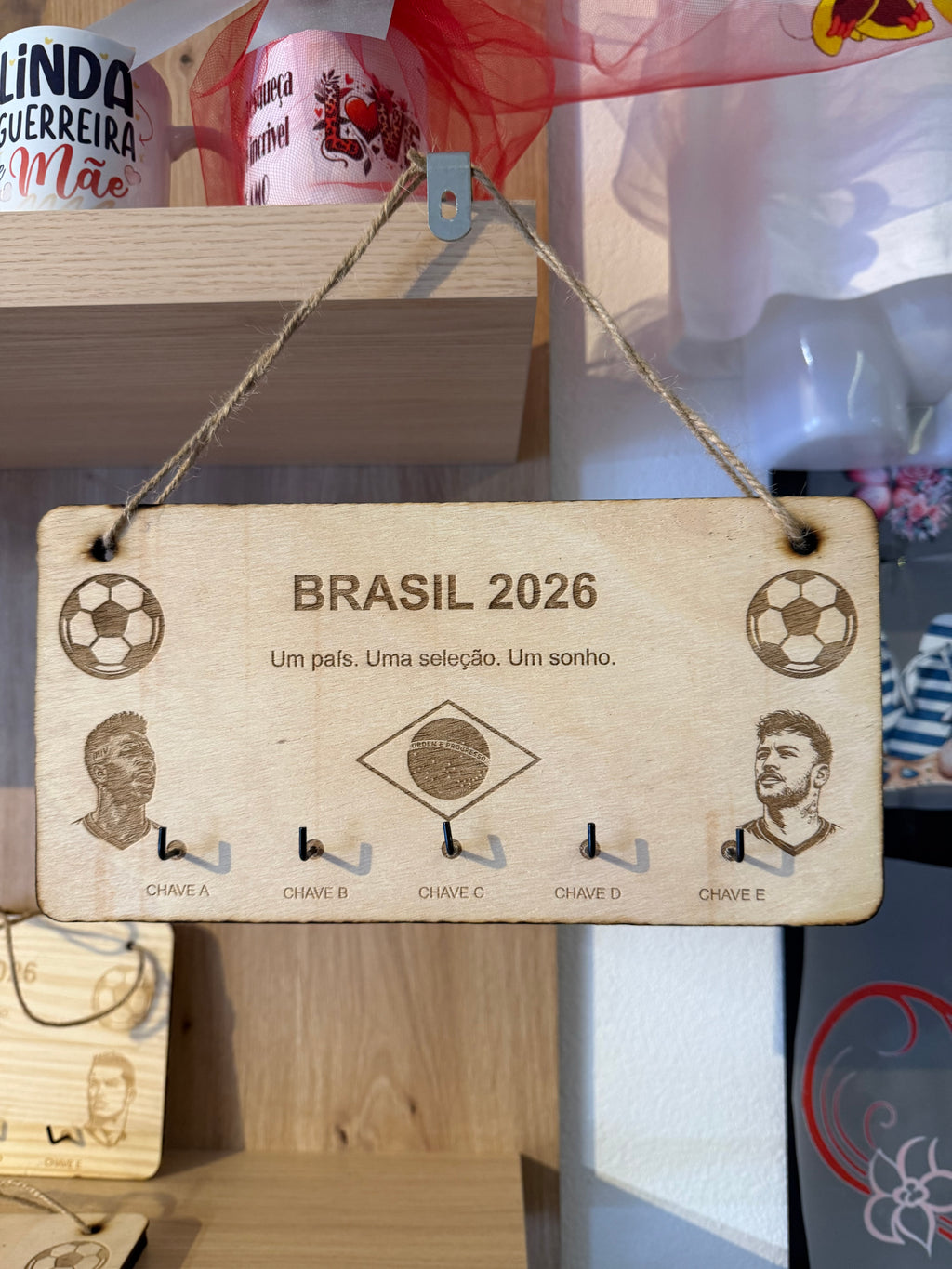 Chaveiro de Parede Cortado e Personalizado a Laser