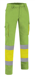 FACTORY | Calças Alta Visibilidade Bicolor com 6 Bolsos Certificadas EN ISO 20471 Classe 1 | Personalizável | Várias Cores