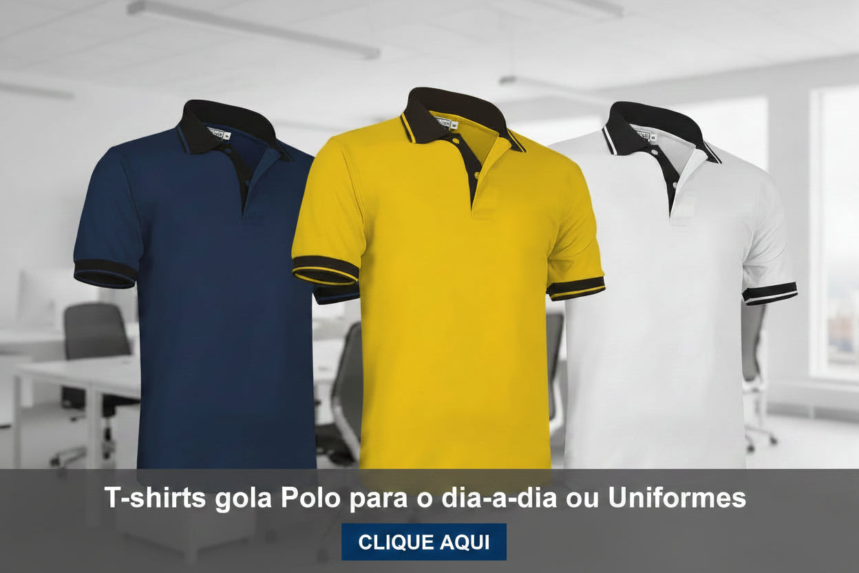 COMBI | Polo Bicolor Gola e Mangas Contrastantes 100% Algodão com Bolso | Personalizável | Várias Cores