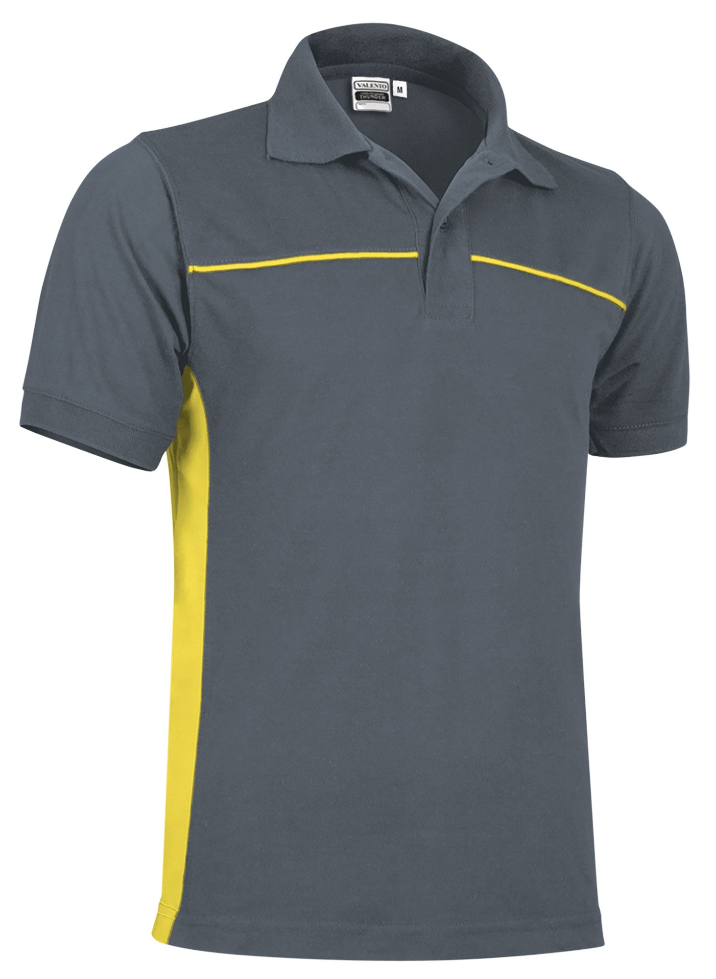 THUNDER | Polo Manga Curta Bicolor com Faixas Laterais 50% Poliéster 50% Algodão | Personalizável | Várias Cores