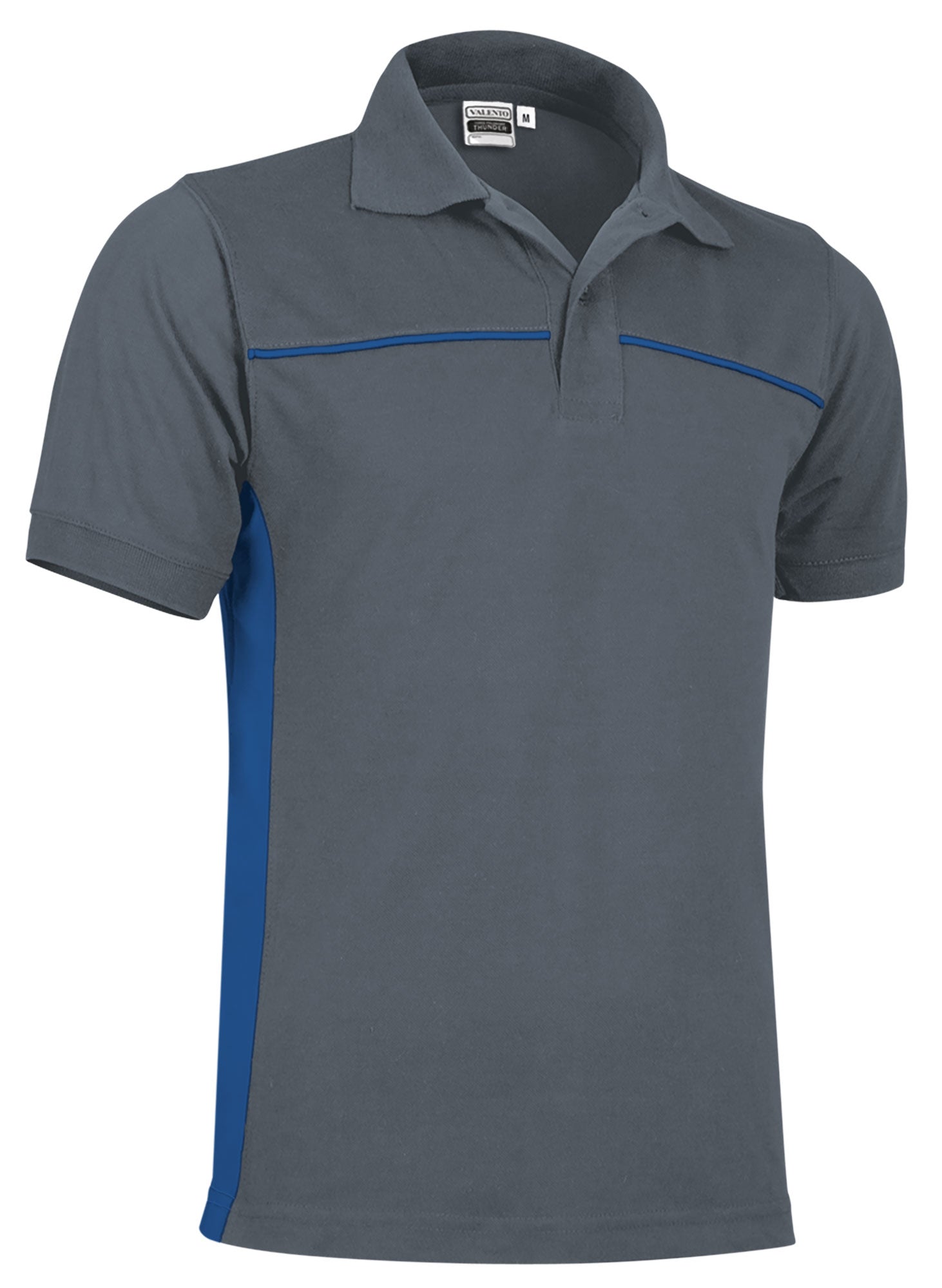 THUNDER | Polo Manga Curta Bicolor com Faixas Laterais 50% Poliéster 50% Algodão | Personalizável | Várias Cores