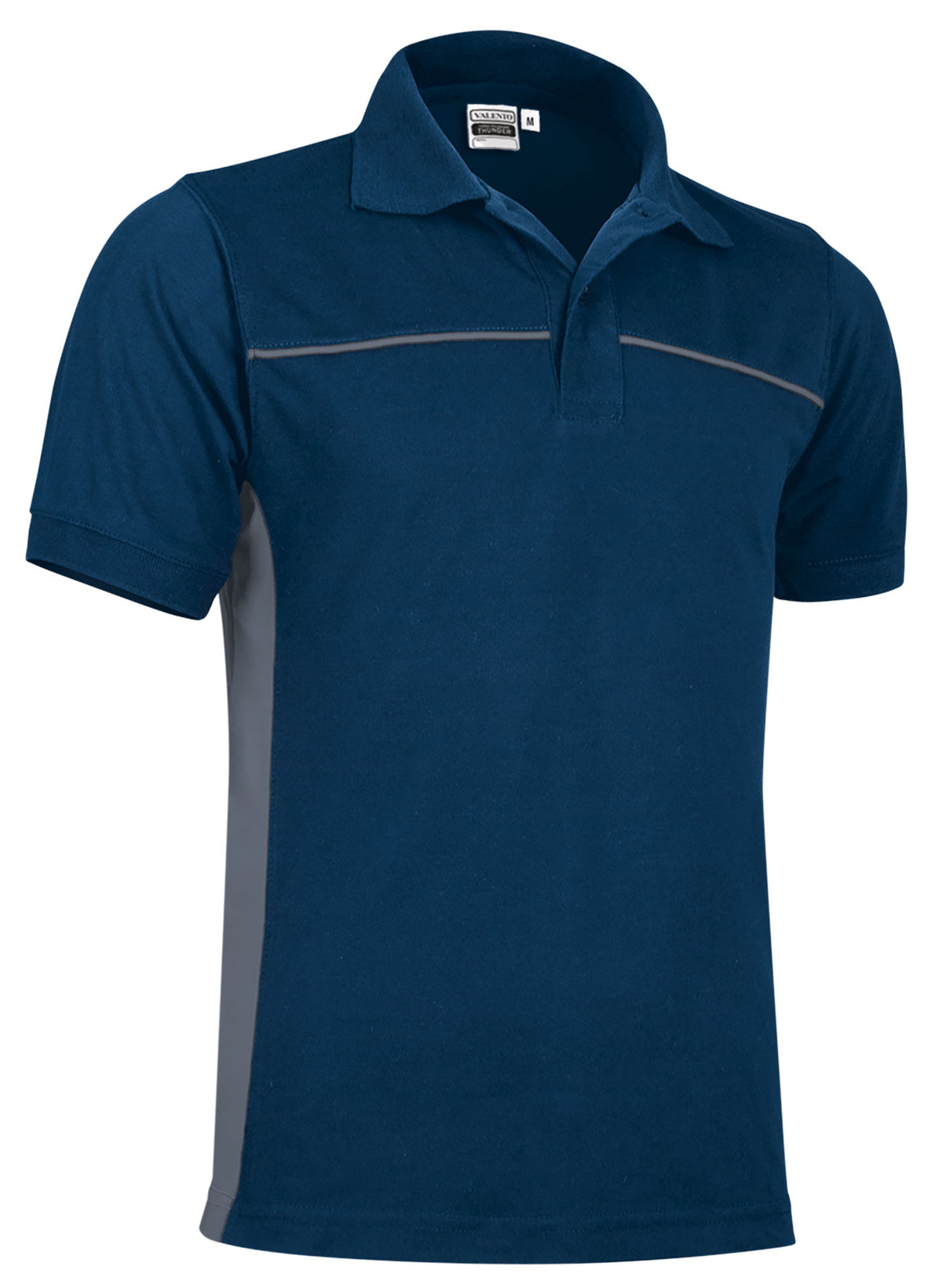 THUNDER | Polo Manga Curta Bicolor com Faixas Laterais 50% Poliéster 50% Algodão | Personalizável | Várias Cores