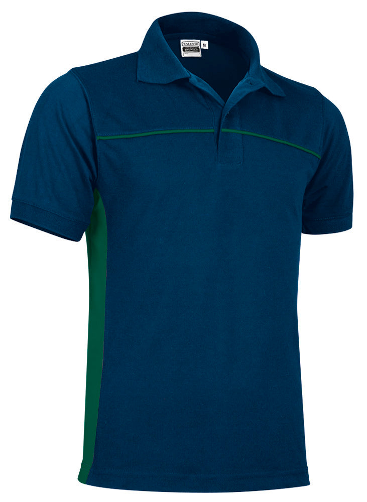 THUNDER | Polo Manga Curta Bicolor com Faixas Laterais 50% Poliéster 50% Algodão | Personalizável | Várias Cores