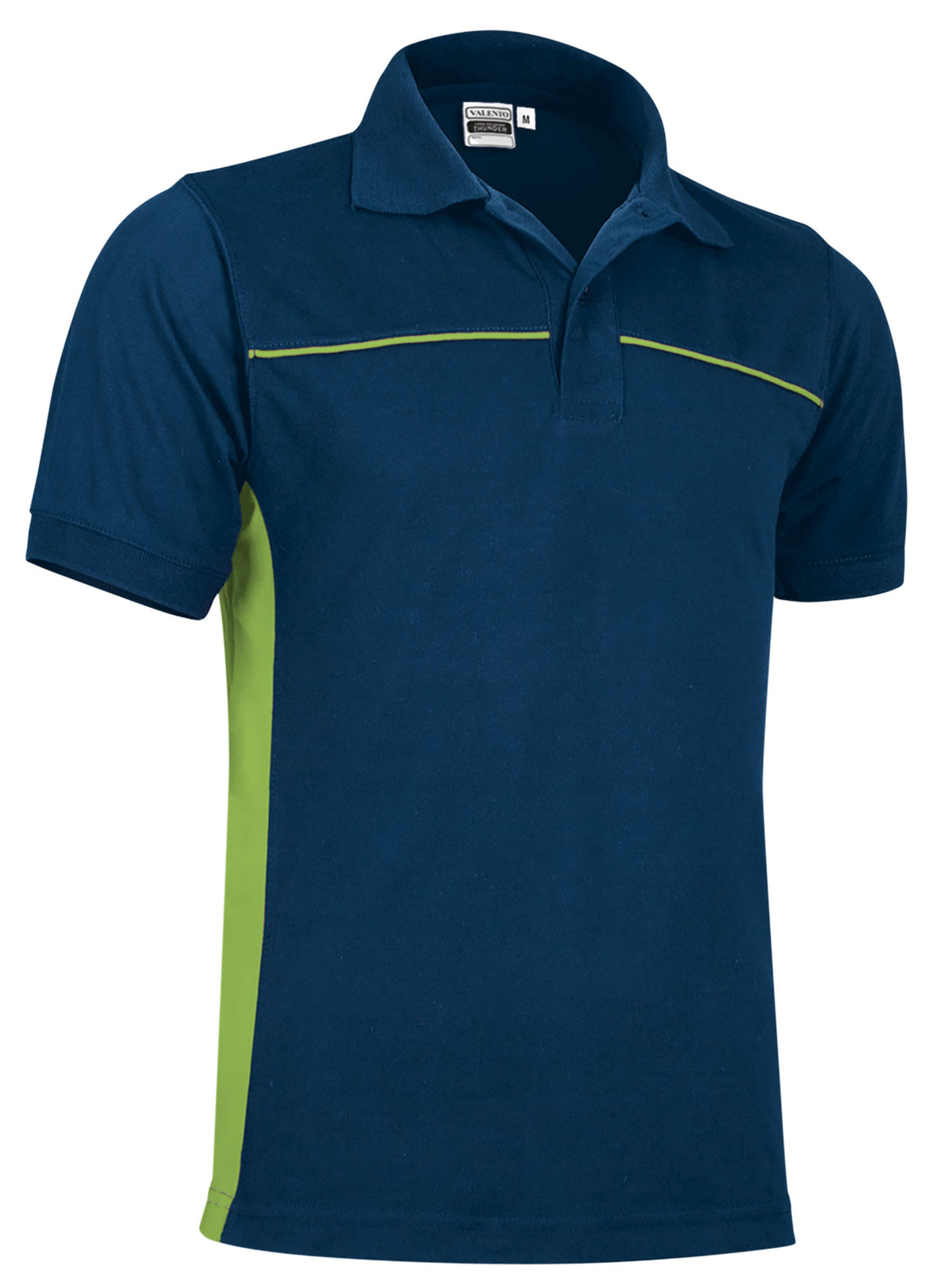 THUNDER | Polo Manga Curta Bicolor com Faixas Laterais 50% Poliéster 50% Algodão | Personalizável | Várias Cores
