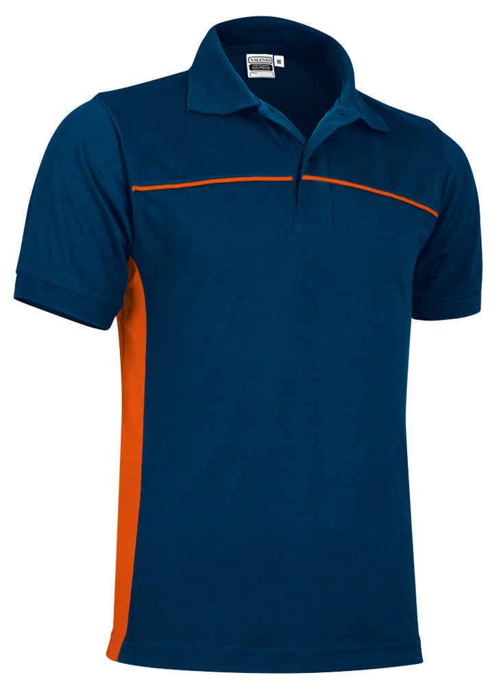 THUNDER | Polo Manga Curta Bicolor com Faixas Laterais 50% Poliéster 50% Algodão | Personalizável | Várias Cores