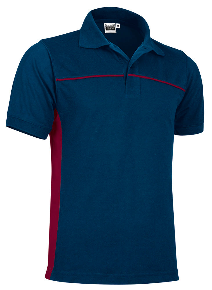 THUNDER | Polo Manga Curta Bicolor com Faixas Laterais 50% Poliéster 50% Algodão | Personalizável | Várias Cores