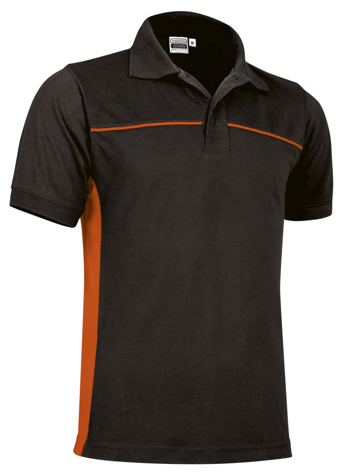 THUNDER | Polo Manga Curta Bicolor com Faixas Laterais 50% Poliéster 50% Algodão | Personalizável | Várias Cores
