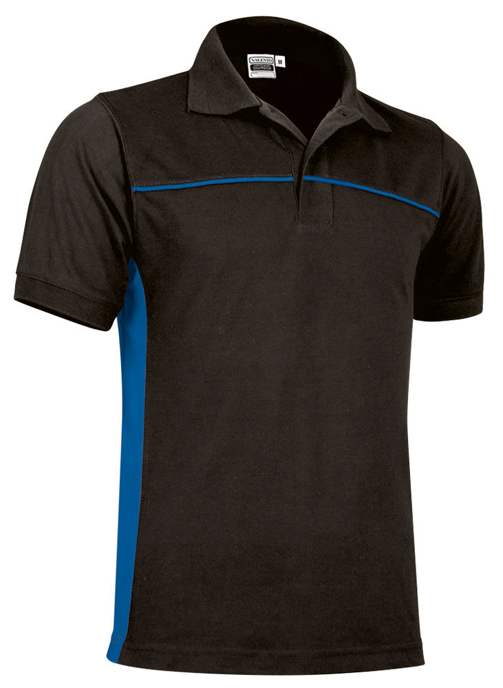 THUNDER | Polo Manga Curta Bicolor com Faixas Laterais 50% Poliéster 50% Algodão | Personalizável | Várias Cores