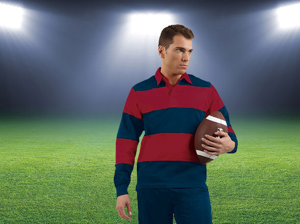 RUCK | Polo de Rugby Manga Comprida 100% Algodão Bicolor para Roupa Desportiva e Casual | Personalizável | Várias Cores