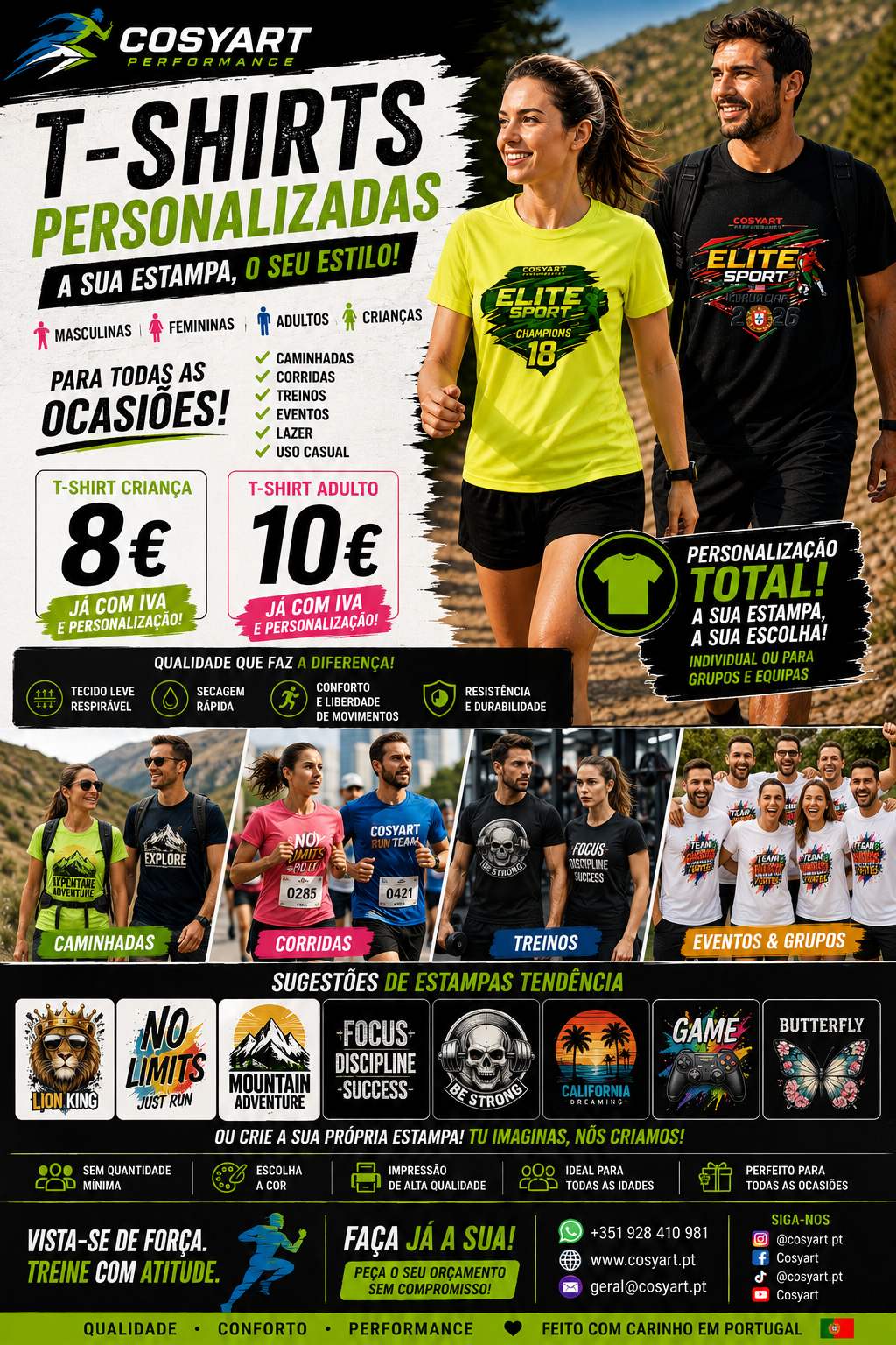 T-shirts todas as Idades, unisexo, personaliza a tua agora aqui