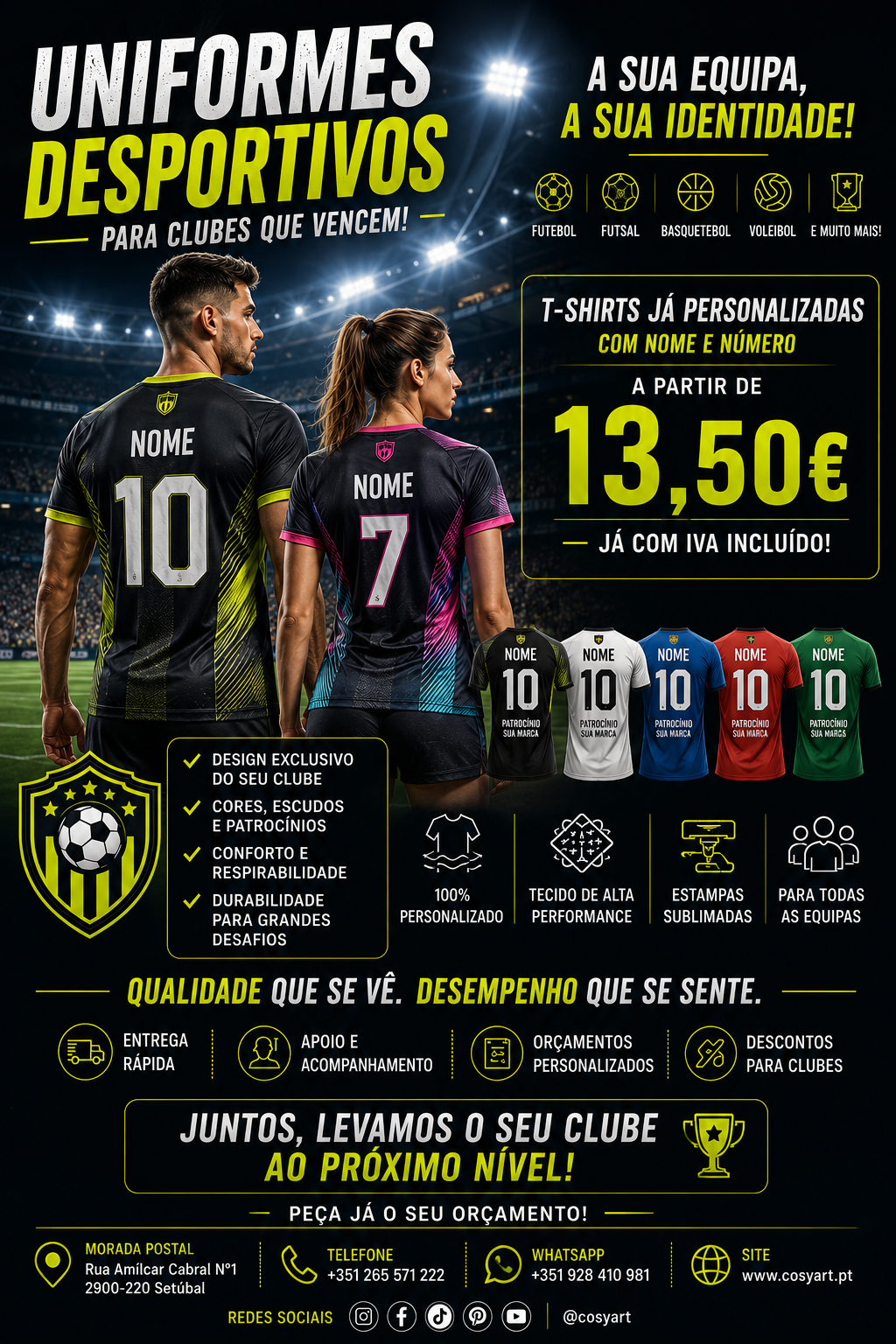 Uniformes Desportivos Personalizados para Clubes — A Identidade da Sua Equipa, Feita para ti...