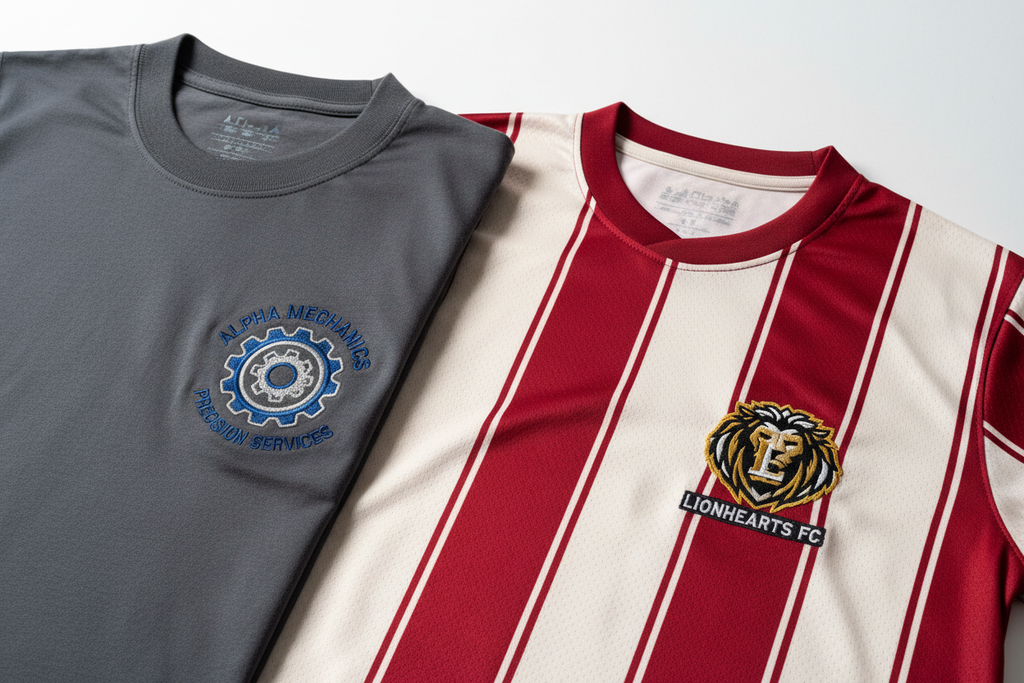 T-shirt profissional e desportiva personalizada acabada pela Cosyart